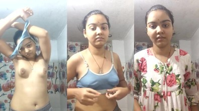 இளம் பெண் பானு குளிப்பதற்கு முன்பு அவுத்து காட்டுகிறாள்