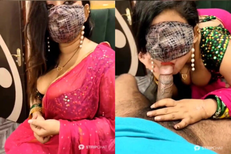 கண்களை கட்டிக்கொண்டு சூப்பர் செக்ஸியாக ஊம்புகிறாள்